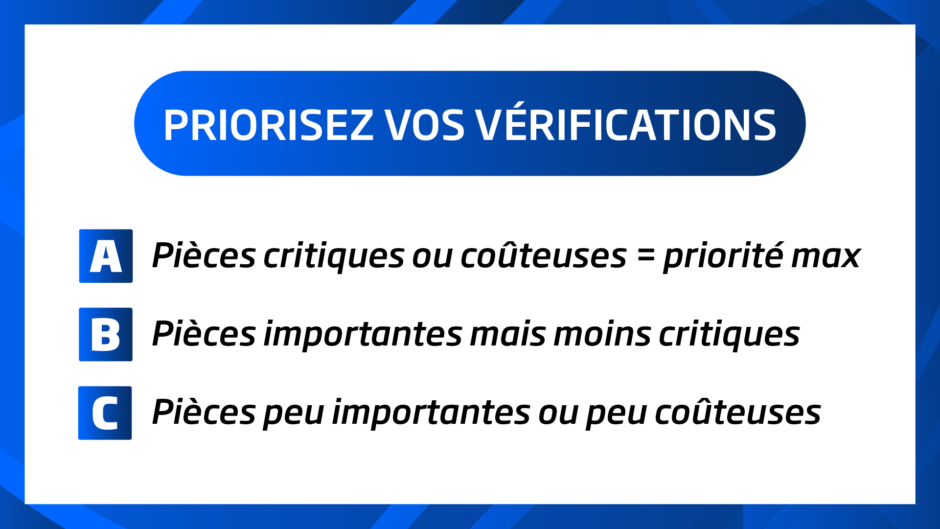 La check-list maintenance pour prioriser ses vérifications lors d'un inventaire